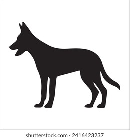 Vektorsilhouette eines Hundes auf weißem Hintergrund. Hund-Schwarz-Bild einfache Farbänderung und Größe eps10 