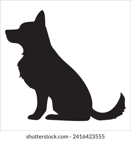 Vector silhouette of a dog on a white background. dog black image easy color change and size eps 10 