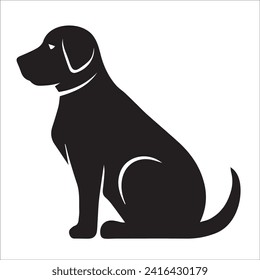 Vector silhouette of a dog on a white background. dog black image easy color change and size eps 10