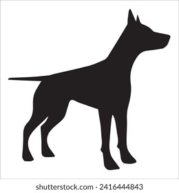 Vector silhouette of a dog on a white background. dog black image easy color change and size eps10