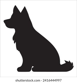 Vektorsilhouette eines Hundes auf weißem Hintergrund. Hund-Schwarz-Bild einfache Farbänderung und Größe eps10