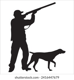 Vector silhouette of a dog on a white background. dog black image easy color change and size eps10