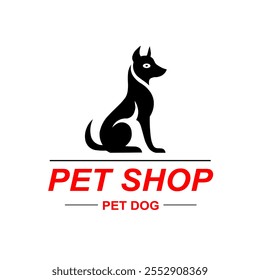 Vector silhouette of dog on white background