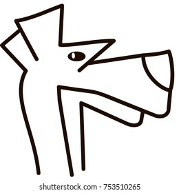 Vector silhouette of the dog on white background. Vector Illustration.