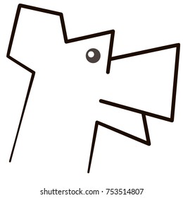Vector silhouette of the dog on white background. Vector Illustration.