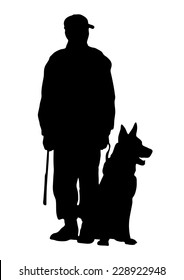 Vector silhouette  Dog Trainer