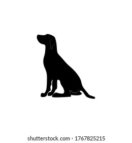 Vector silhouette of a dog with transparent background