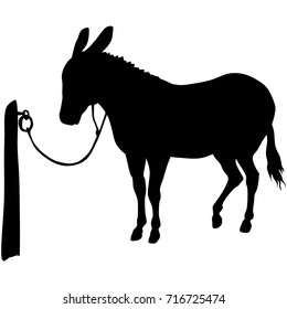 vector silhouette of donkey