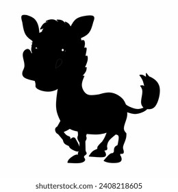silueta vectorial de burro sobre fondo blanco