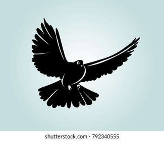 Vector silhouette dove