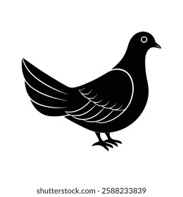 a vector silhouette of a dove bird