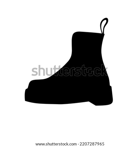 Vector silhouette of a Dr Martens women's shoe. Isolated on a white background