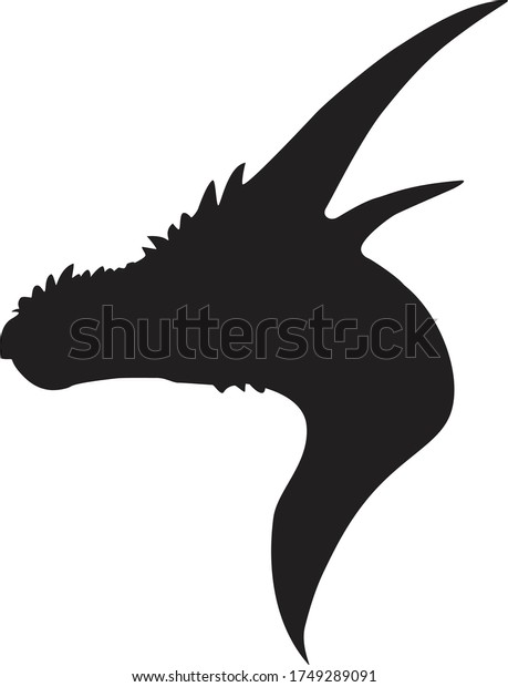 Vector Silhouette Dragon Head Stock Vector (Royalty Free) 1749289091 ...