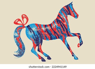 Vector silhouette drawing of horse. Template for design. Line art animal collection.