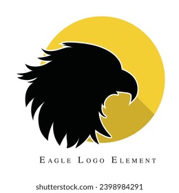 Vector silhouette of Eagle, An element of bird for creating logo, Big flying predator company logo idea