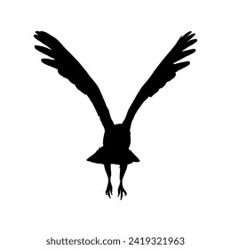 Vector silhouette of an eagle. Suitable for various designs related to the symbolism of majesty, freedom and strength often associated with eagles.