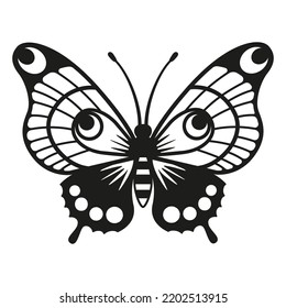 Vector silhouette elegant butterfly isolated on white background