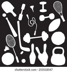 vector silhouette of the elements of sport