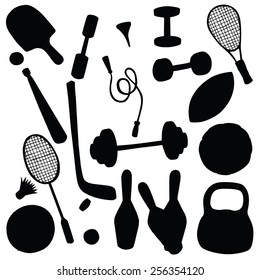 Vector silhouette of the elements of sport