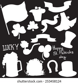 vector silhouette elements St. Patrick's Day