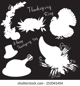 vector silhouette elements Thanksgiving