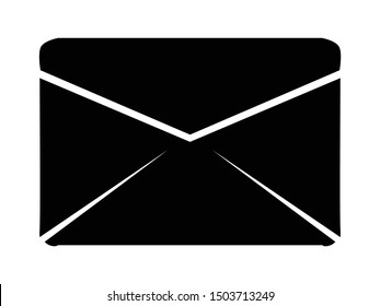Vector silhouette of envelope. Motives of office, business, communication