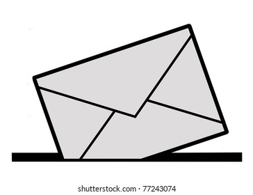 vector silhouette envelope on white background