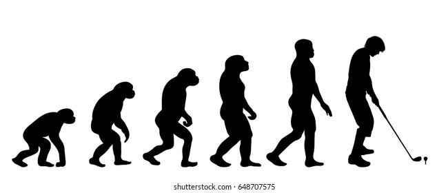 Painted Theory Evolution Man Vector Silhouette Stock Vector (Royalty ...