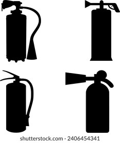 Vector silhouette of Extinguisher Tool on white background
