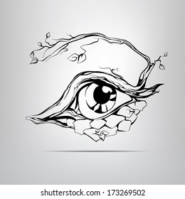 Vector silhouette of eyes
