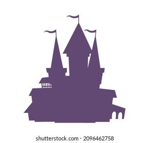 Vector silhouette of a fairytale castle. Palace isolate on a white background