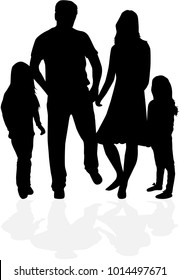 Vector silhouette of family.
