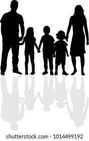 Vector silhouette of family.