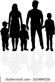 Vector silhouette of family.