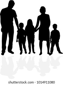 Vector silhouette of family.