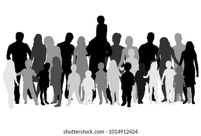 Vector silhouette of family.
