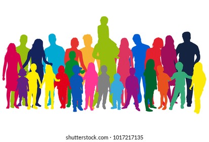 Vector silhouette of family.