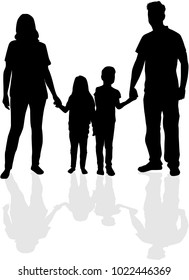 Vector silhouette of family.