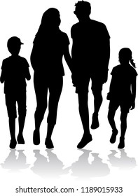 Vector silhouette of family.