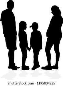 Vector silhouette of family.