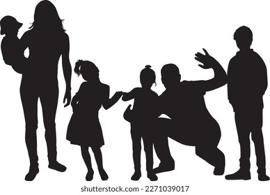	
Vector silhouette of family .	
