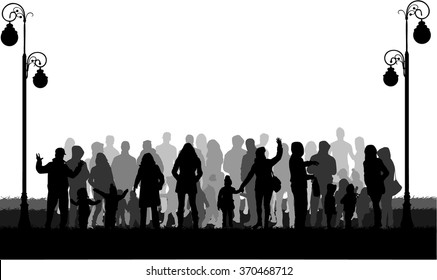 Vector silhouette of family.