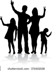 Vector silhouette of family.