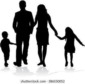 Silueta de Vector de la familia.