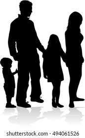 Vector silhouette of family.