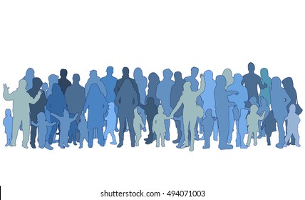 Vector silhouette of family.