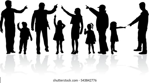 Vector silhouette of family.