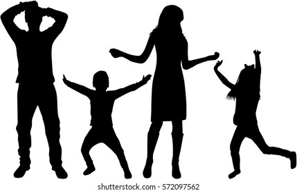 Vector silhouette of family.