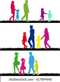 Vector silhouette of family.
