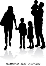 Vector silhouette of family.